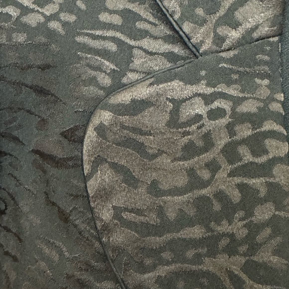 Black Animal Print Design Kasper Suit. - Picture 2 of 3